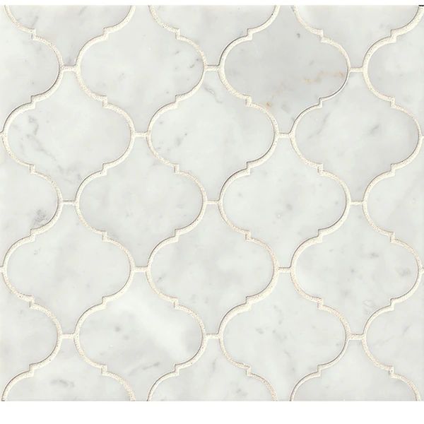 Bedrosians White Carrara Arabesque Mosaic Honed Stone Tile (Box of 10 Sheets) | Bed Bath & Beyond