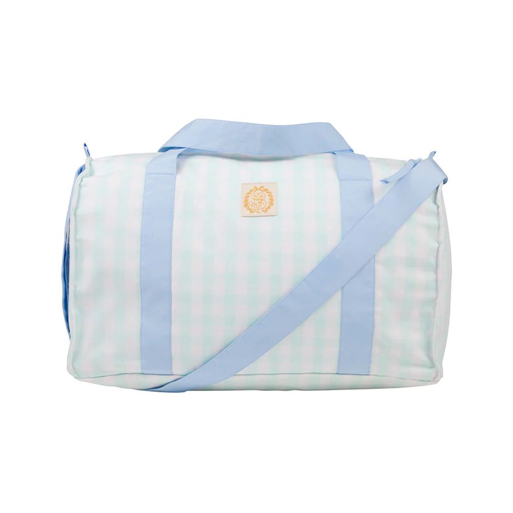 Westbury Weekender Bag - Sea Island Seafoam Check with Beale Street Blue | The Beaufort Bonnet Company