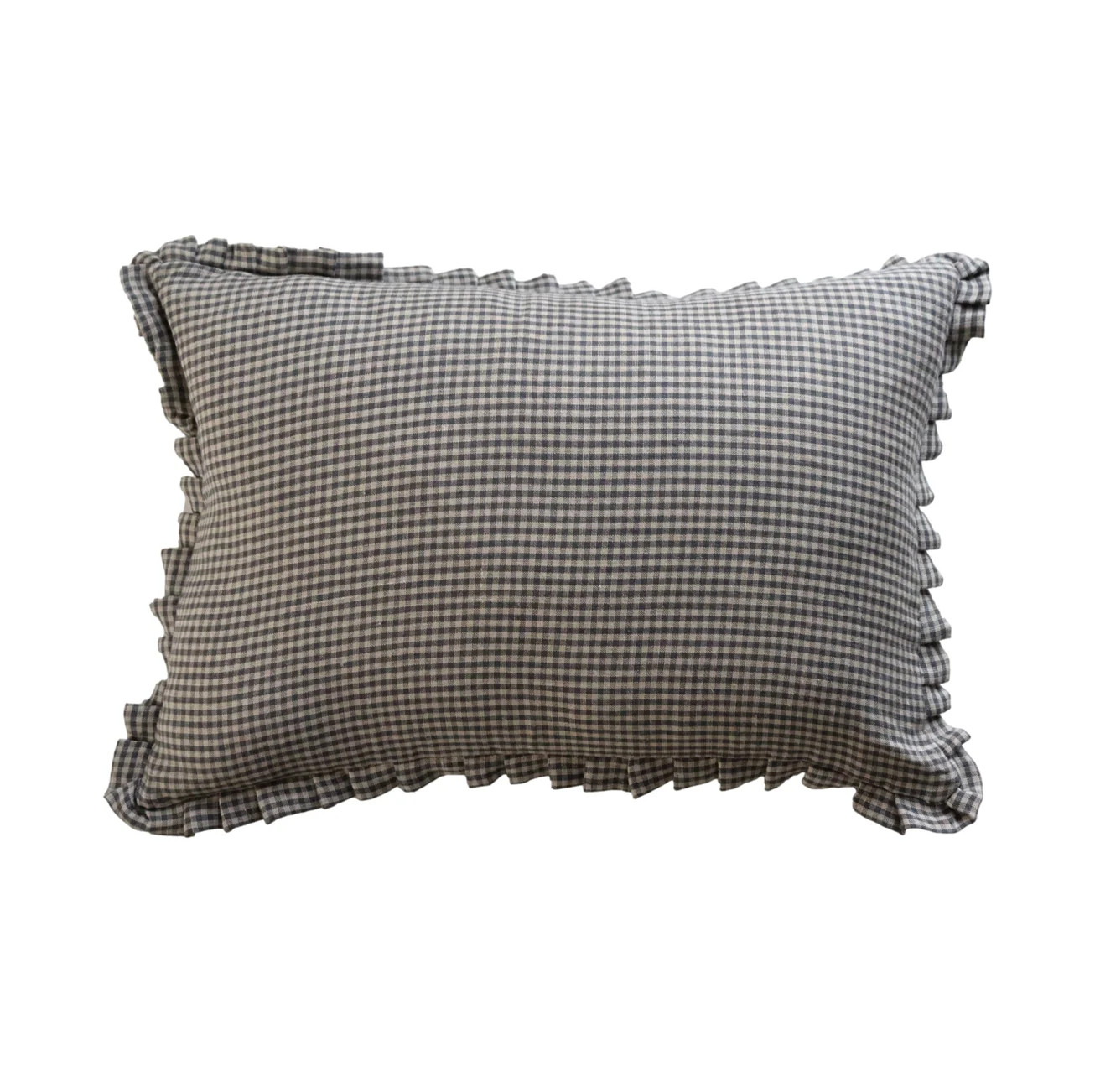 Finn Gingham Ruffle Pillow Cover | Danielle Oakey Interiors INC