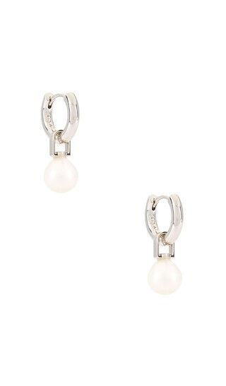 White Pearl Amalfi Huggies in Silver | Revolve Clothing (Global)