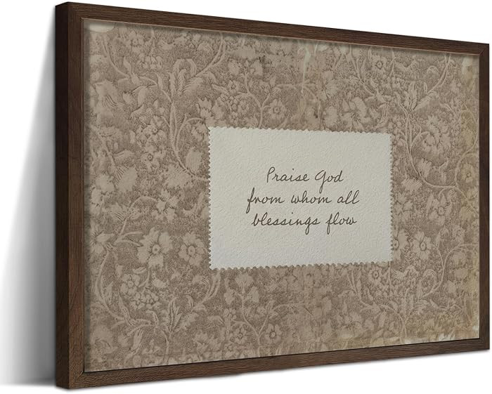Vintage Christian Framed Wall Art, Praise God from Whom All Blessings Flow Scripture Prints for L... | Amazon (US)