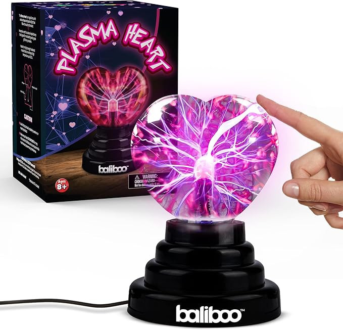 Plasma Heart Shaped Light 4״ Touch Activated, Valentine Gift, USB cable or Battery Powered, Stoc... | Amazon (US)