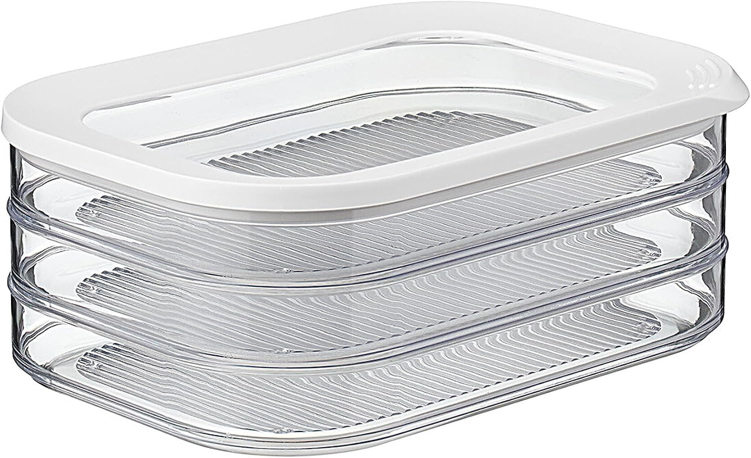 Mepal Meat Fridge Storage Containers 3 Layers - Container with Lid for Meat - Fridge Storage Box - Suitable for Storing Bacon & Meat Products - 3 Separate Fridge Storage Boxes - 3 x 550 ml - White | Amazon (US)