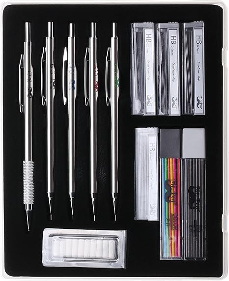 Mr. Pen- Metal Mechanical Pencil Set with Lead and Eraser Refills, 5 Sizes, 0.3, 0.5, 0.7, 0.9, 2... | Amazon (US)