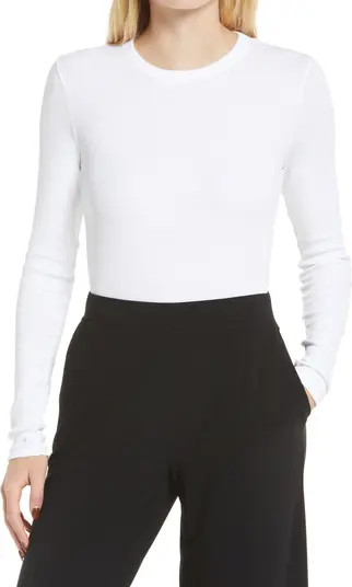 Everyday Stretch Pima Cotton Ribbed T-Shirt | Nordstrom Rack