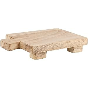 Wood Pedestal Stand Riser Wood Tray for Bathroom Home Kitchen Sink Holder Wooden Soap Holder for Bot | Amazon (US)