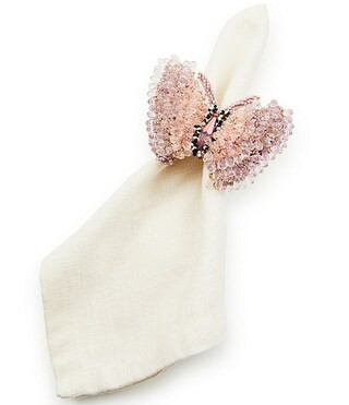 MacKenzie-Childs Pink Butterfly Hill Napkin Rings, Set of 4 | Dillard's | Dillard's