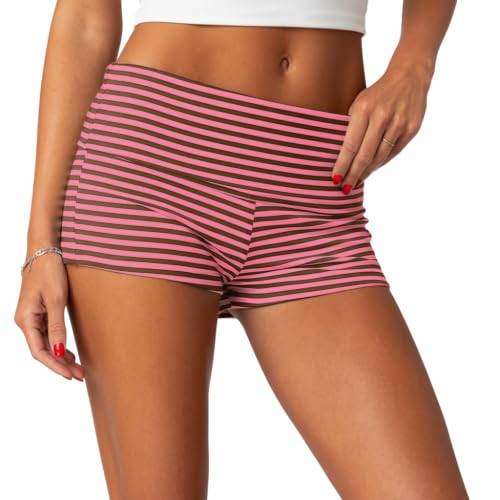 ONLYSTORY Women's Fold Over Shorts Y2K Micro Mini Shorts Elastic Waist Lounge Pajama Bottoms 2026... | Amazon (US)