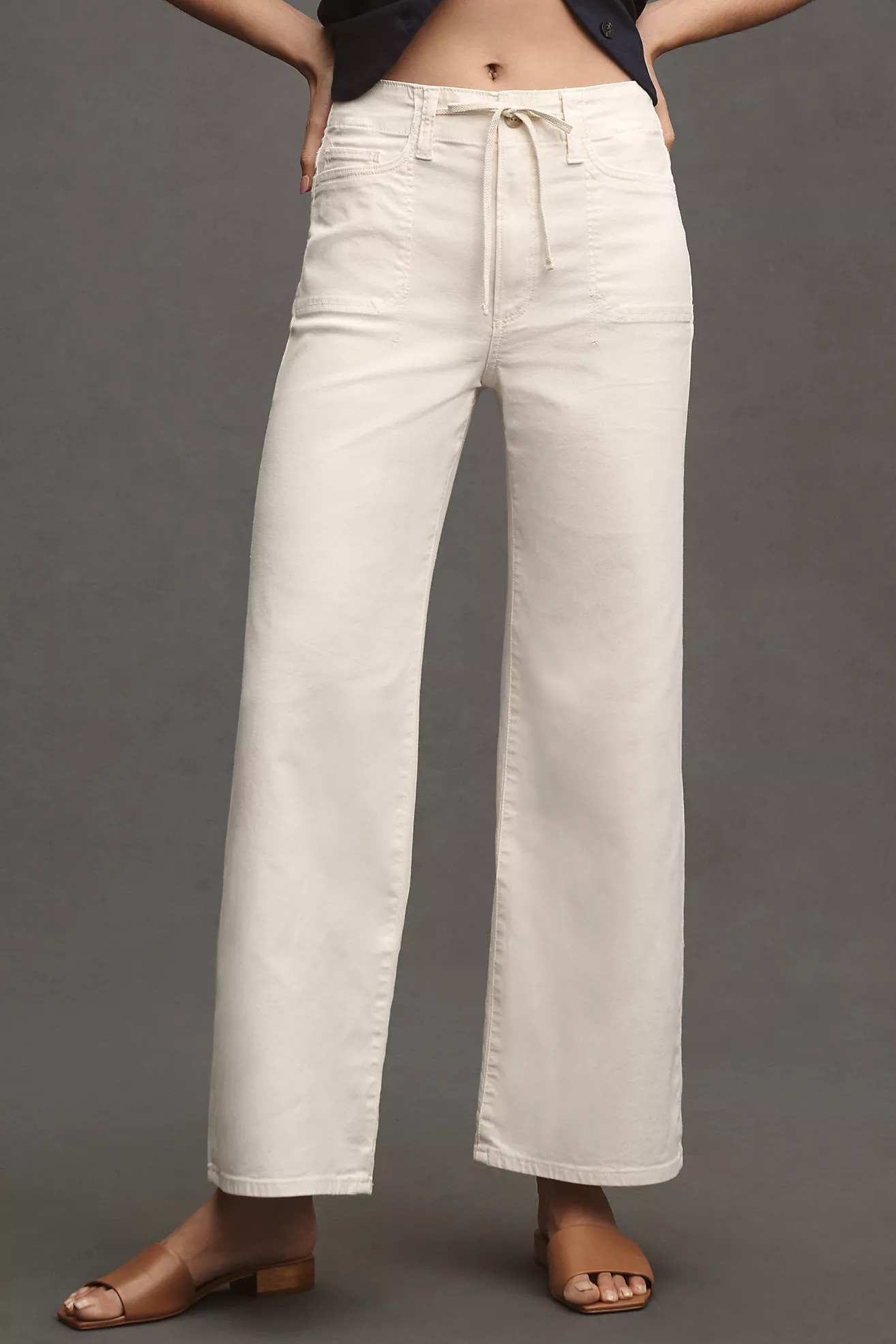 PAIGE Ari High-Rise Wide-Leg Tie-Waist Jeans | Anthropologie (US)