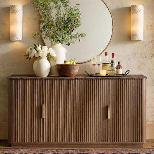 win2win 63" Fluted Sideboard Buffet Cabinet with Storage | Amazon (US)