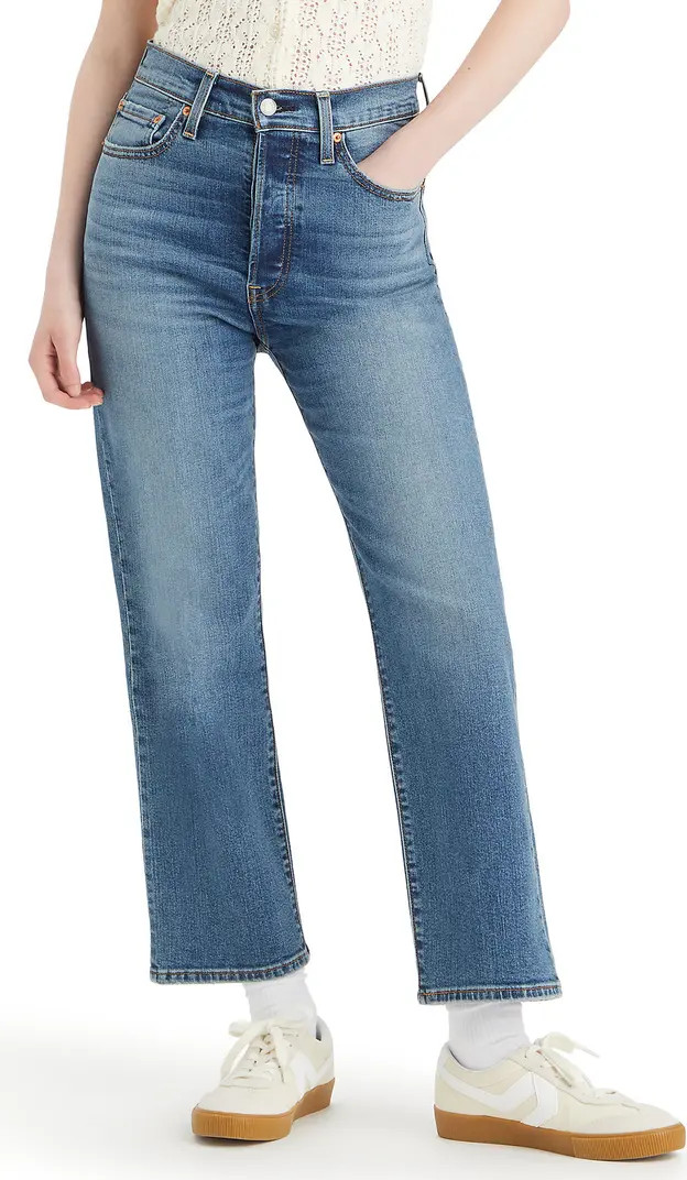 Ribcage High Waist Ankle Straight Leg Jeans | Nordstrom Rack