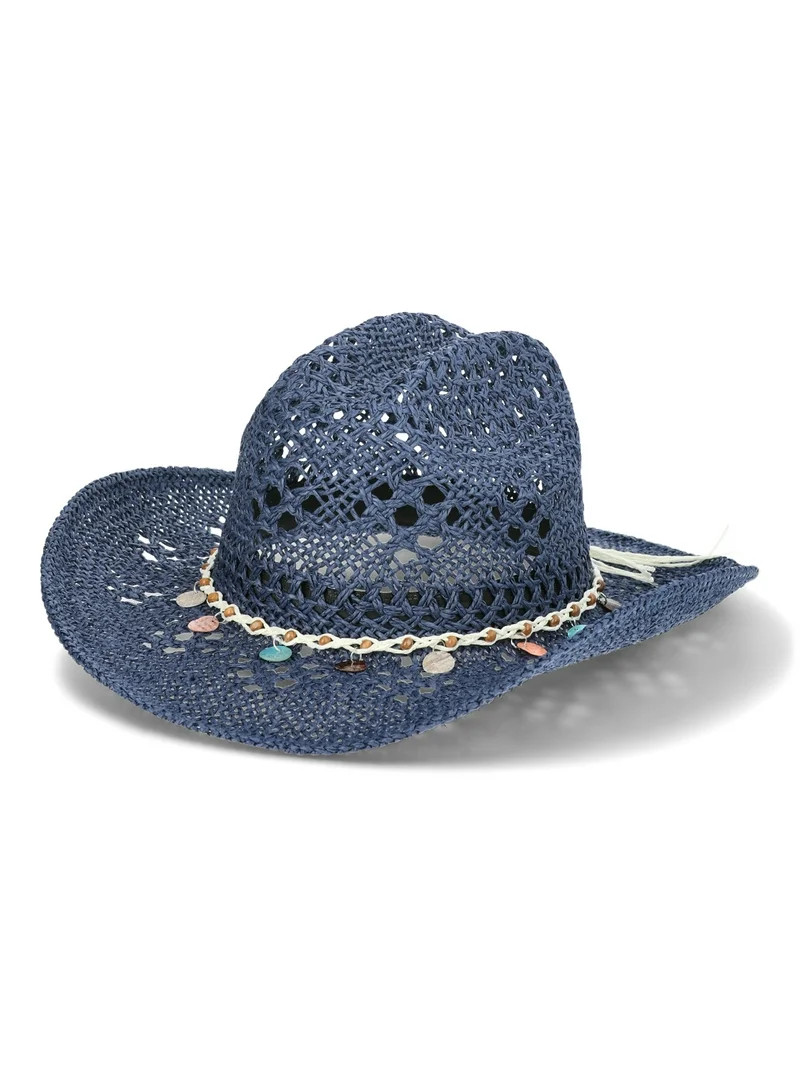 No Boundaries Paper Rancher Hat, Women’s, One Size, Navy | Walmart (US)