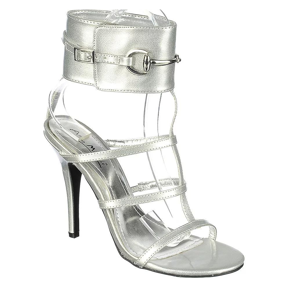 Anne Michelle Cuffed Anklet Stiletto Heel Sandal Women's Shoes | Walmart (US)