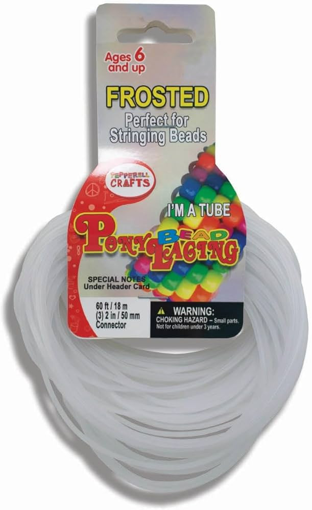 Pepperell Pony Bead Lacing 2 mm x 60' Frost | Amazon (US)