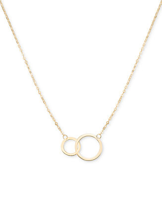 Interlocking Circle Pendant Necklace in 10k Gold, 16" + 2" extender | Macy's