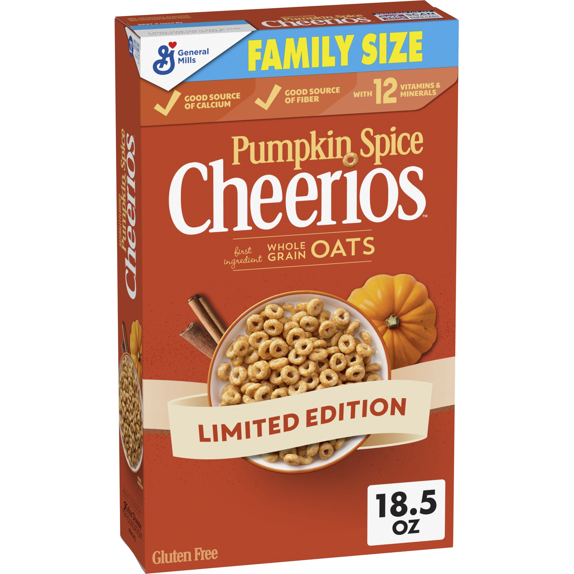 Pumpkin Spice Cheerios, Breakfast Cereal, Family Size, 18.5 OZ | Walmart (US)