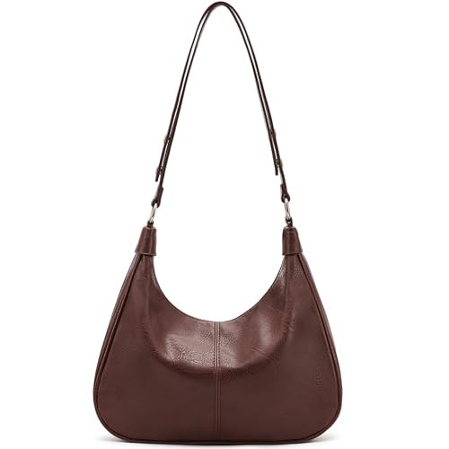 NIUEIMEE ZHOU Shoulder Bag for Women Ultra Soft Foldable Vegan Leather Crossbody Bags Tote Hobo HandBag Underarm Purses | Amazon (US)
