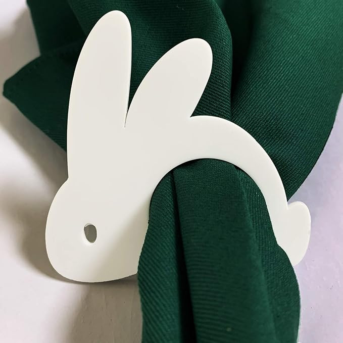 LogHog Easter Napkin Rings Set of 4, Handmade Bunny Napkin Rings for Thanksgiving, Valentine's, B... | Amazon (US)