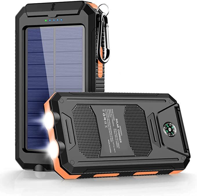 Annero Solar Power Bank, Solar Charger 20000mAh Portable Solar Phone Charger Waterproof External ... | Amazon (US)