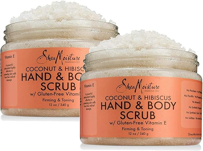 Shea Moisture Coconut & Hibiscus Hand & Body Scrub, 12 Oz, Pack of 2 | Amazon (US)