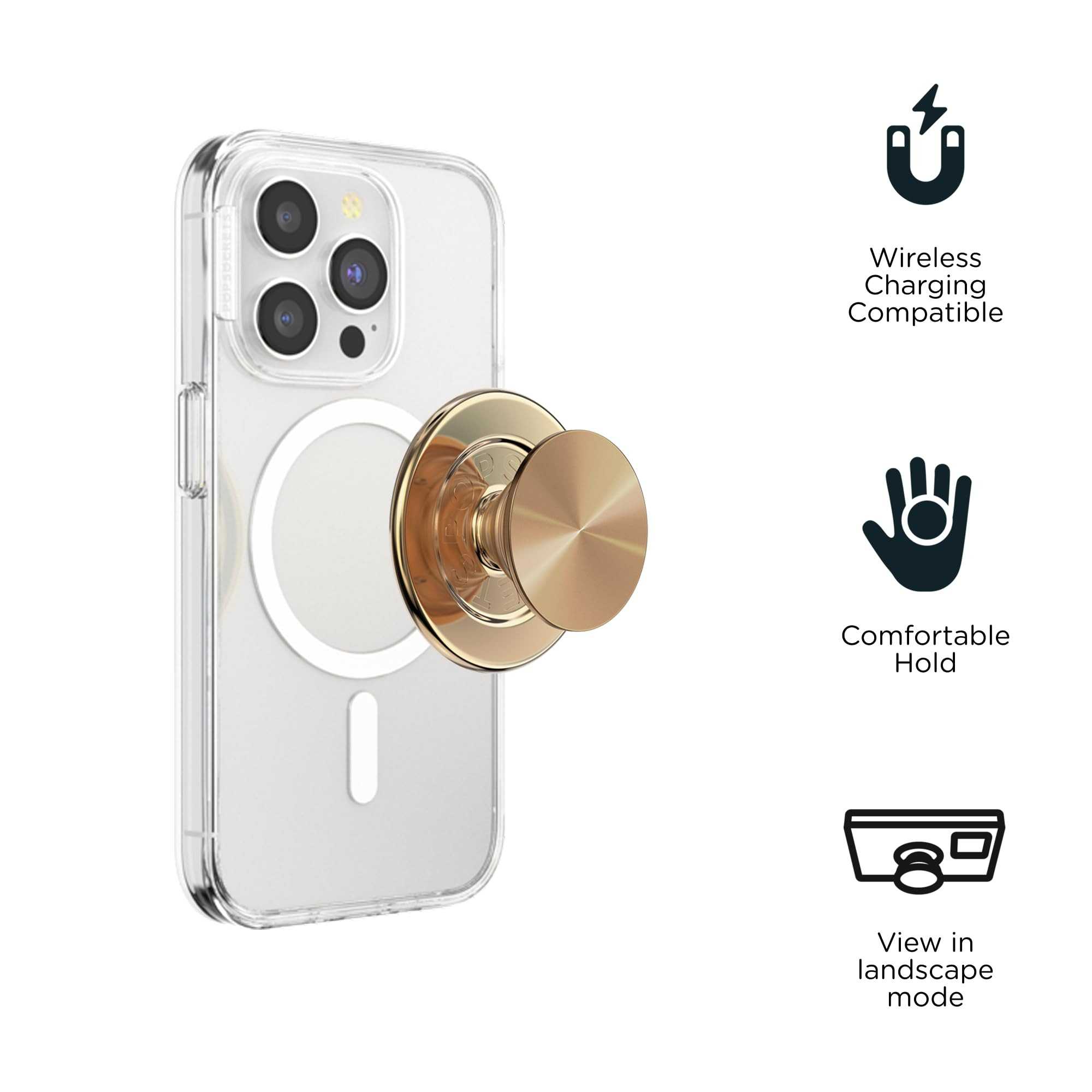 Amazon.com: PopSockets Phone Grip for MagSafe, Magnetic Holder, Phone Stand, Enamel - Alum Radial Gold : Cell Phones & Accessories | Amazon (US)
