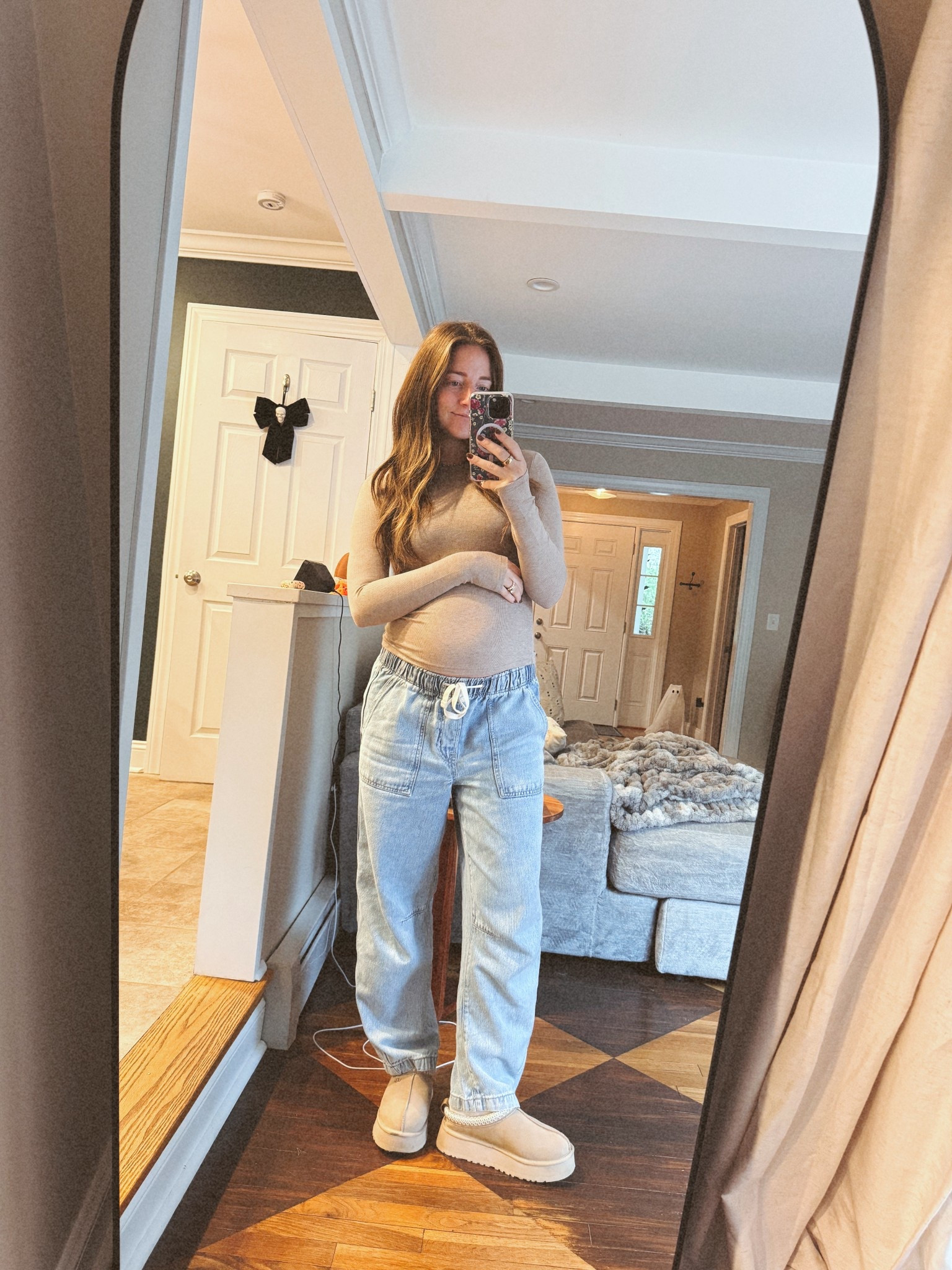 These pants have saved me through pregnancy!! They’re somehow still fitting at 34 weeks pregnant! 

I’m wearing size small! 

#LTKCyberWeek #LTKFindsUnder50 #LTKSaleAlert