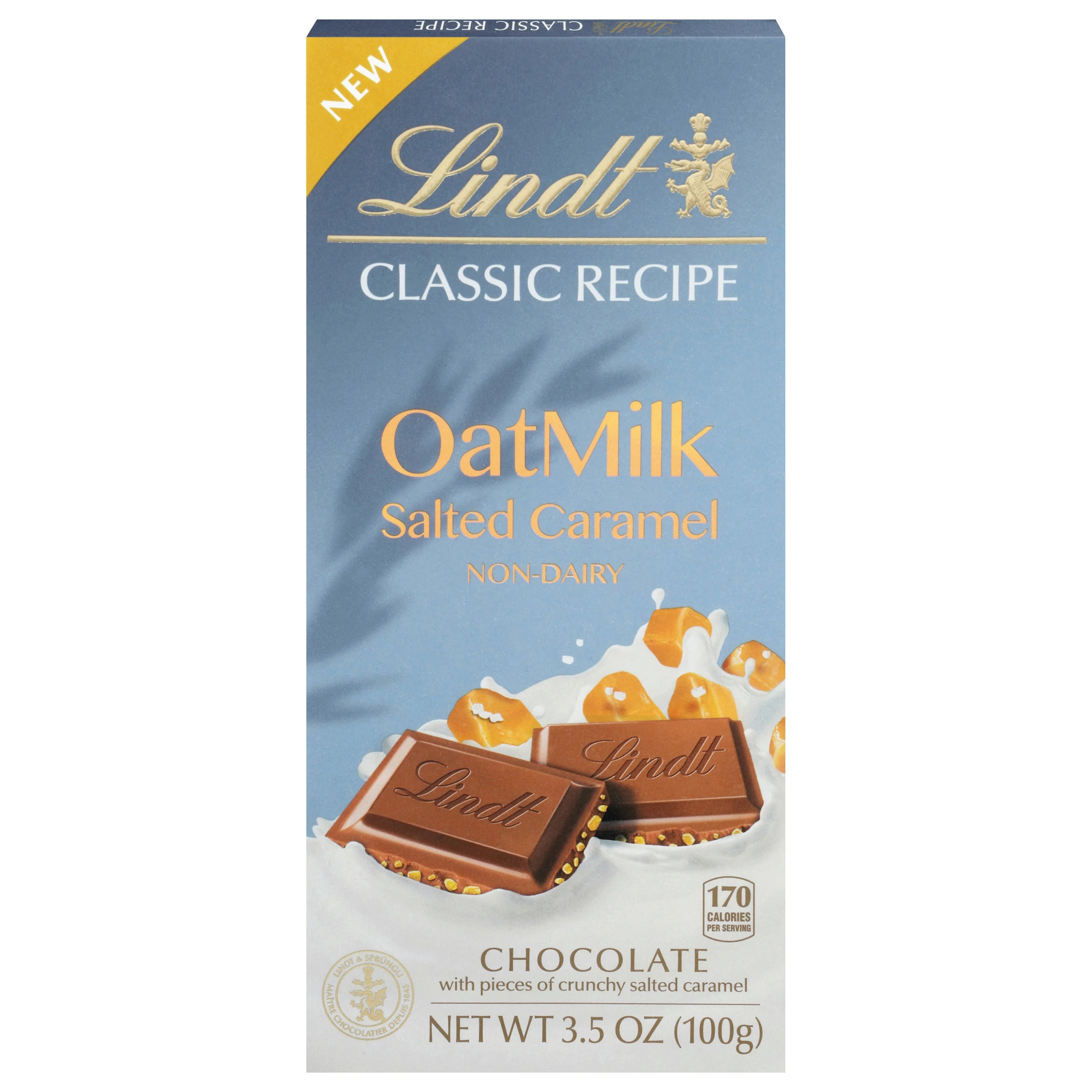 Lindt Classic Recipe, OatMilk Salted Caramel, Chocolate Candy Bar, 3.5 oz, 1 Count - Walmart.com | Walmart (US)
