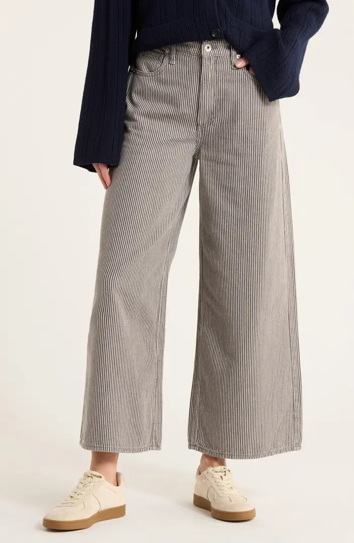 rag & bone Serena Stripe High Waist Crop Wide Leg Jeans | Nordstromrack | Nordstrom Rack