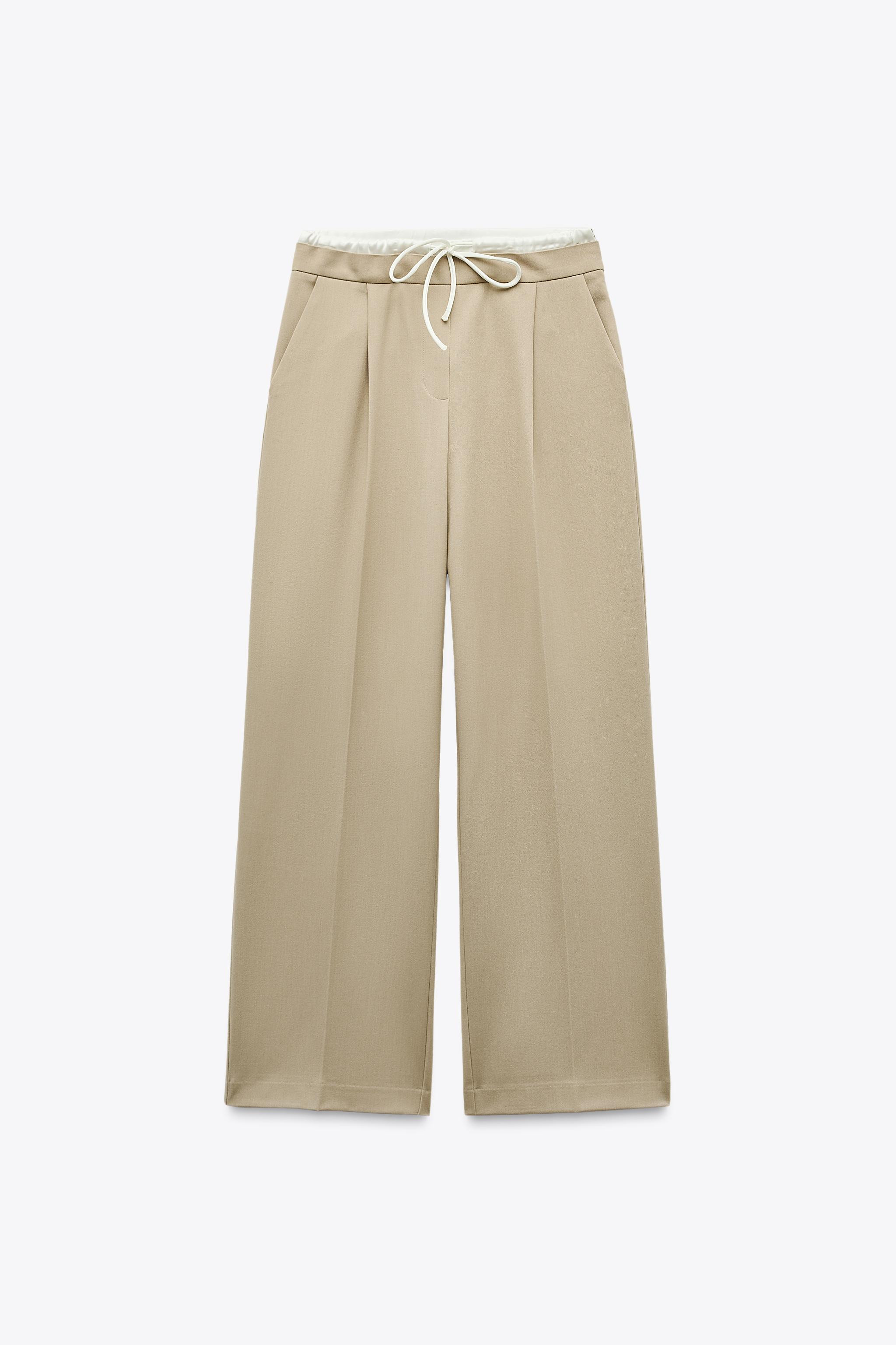 DOUBLE WAIST WIDE LEG PANTS | Zara US