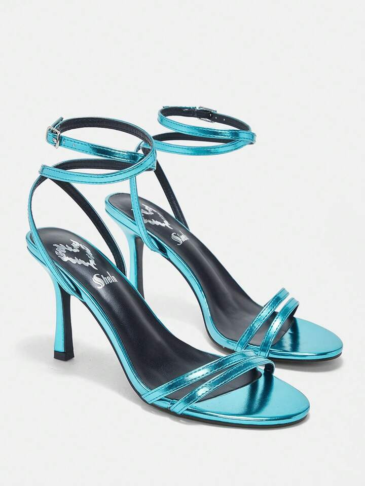 CUCCOO SZL Thin Strap Stiletto Heeled Ankle Strap Sandals | SHEIN