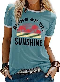 Nlife Bring On The Sunshine Graphic Long Sleeves Tees Blouses for Women Tops Sweaters for Women | Amazon (US)