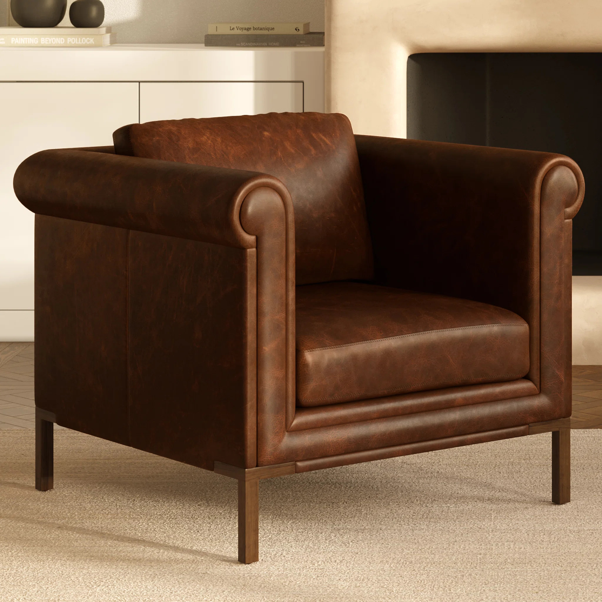Bruges Full-Grain Italian Leather Lounge Chair | Wayfair North America
