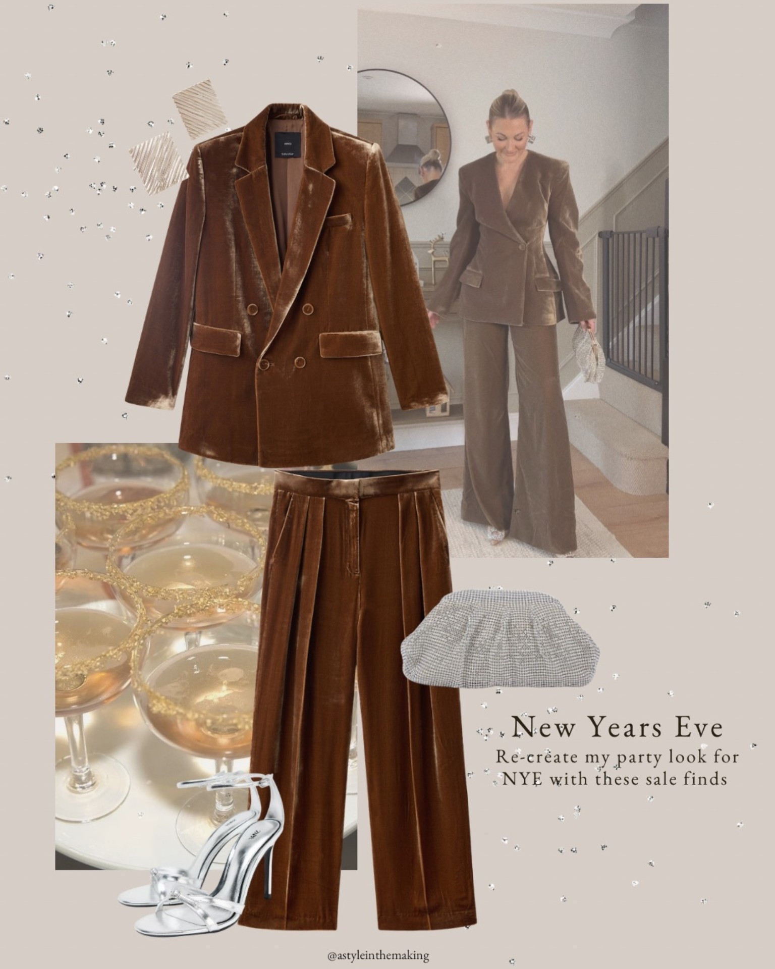 Looking for a last min NYE outfit? If you loved my velvet suit I’ve found an alternative in the sale! 

Mango, velvet suit, party wear 
