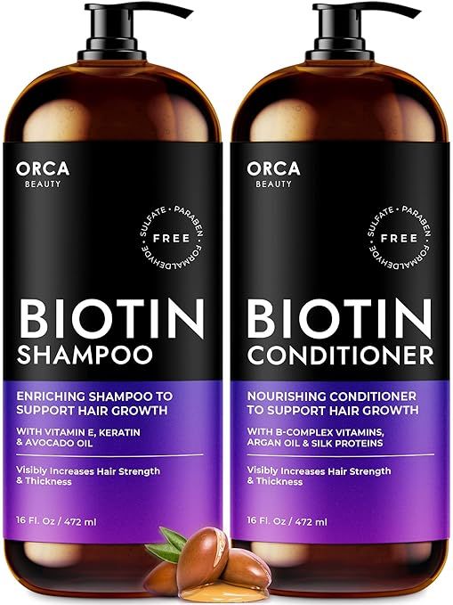 Biotin Shampoo and Conditioner Shampoo for Thinning Hair and Hair Loss - Routine Shampoo and Cond... | Amazon (US)