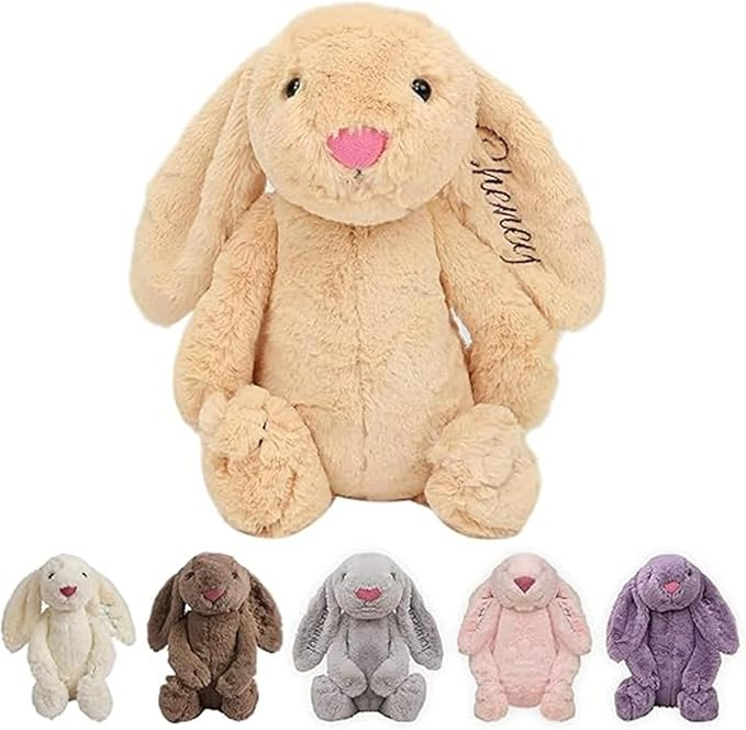Easter Personalized Baby Gifts, Bunny Stuffed Animal for Babies with Embroidered Child's Name, Ha... | Amazon (US)