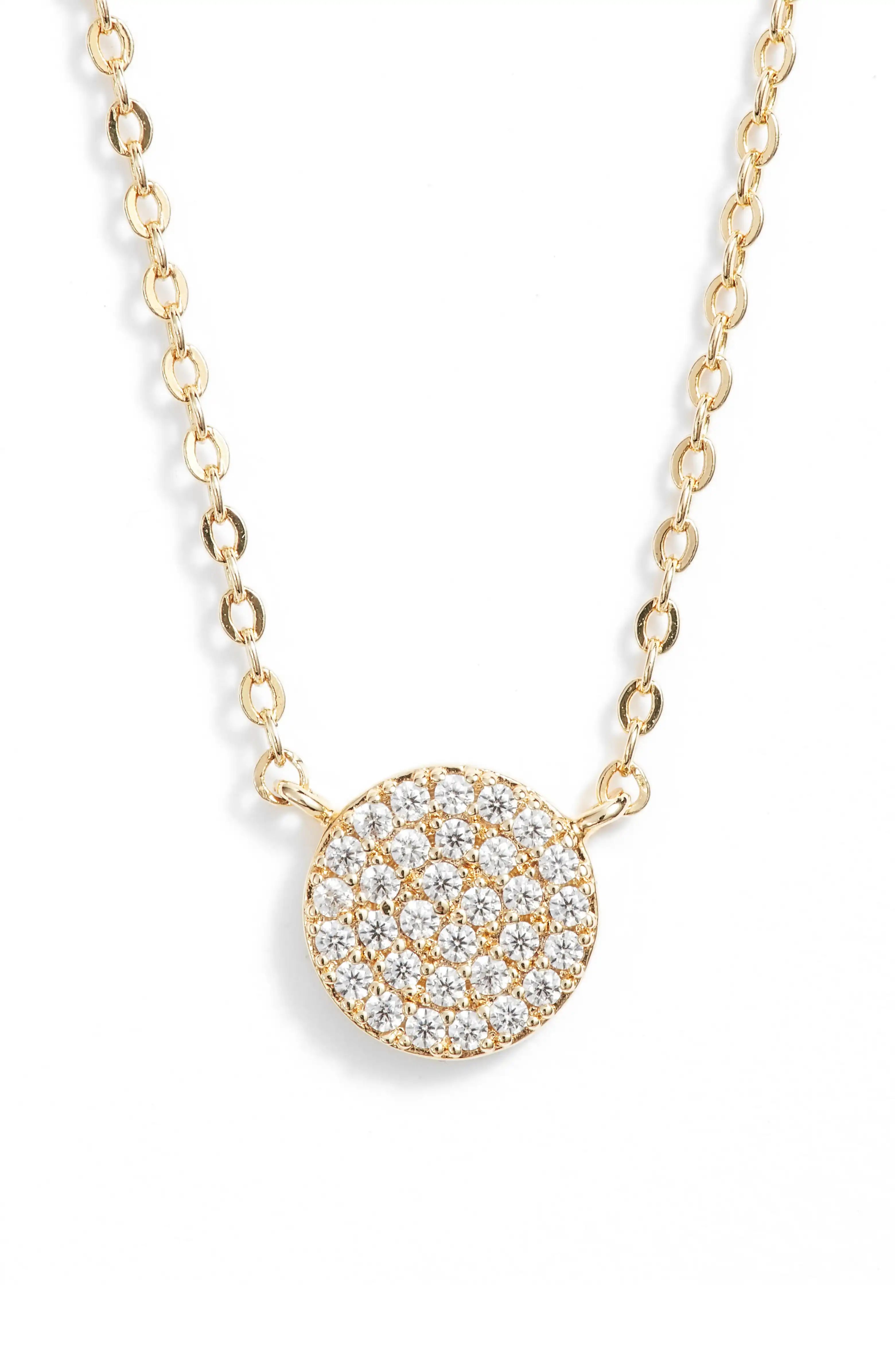 Pavé Disc Pendant Necklace | Nordstrom