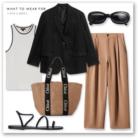 A smart casual day look 

Camel trousers, mango, contrast top, massimo dutti, black sunglasses, sandals, Chloé tote bag, black blazer, arket, summer, transitional season 

#LTKitbag #LTKSeasonal #LTKstyletip