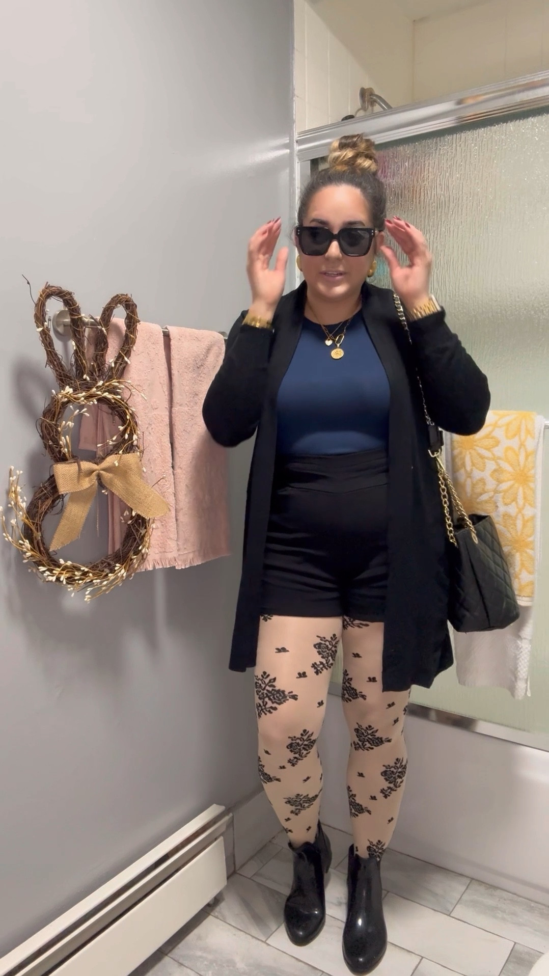 Today’s ootd! Don’t underestimate tights and shorts during a rainy & gloomy Spring day! 

#LTKStyleTip #LTKSeasonal #LTKVideo