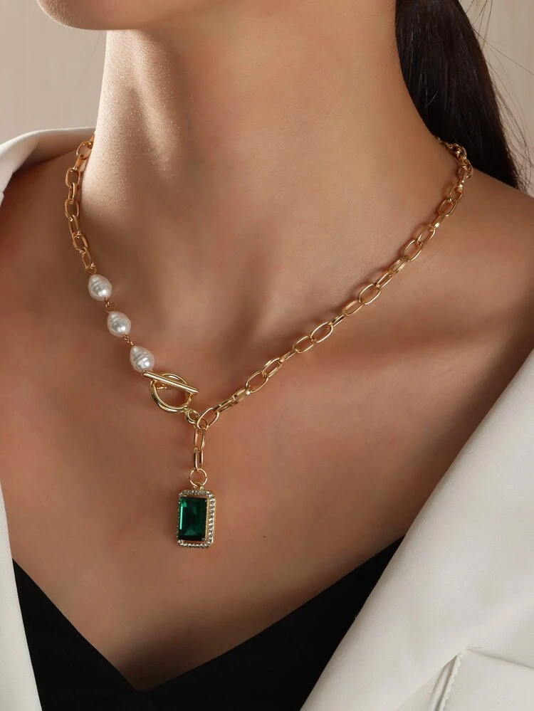 Gemstone Pendant Necklace | SHEIN