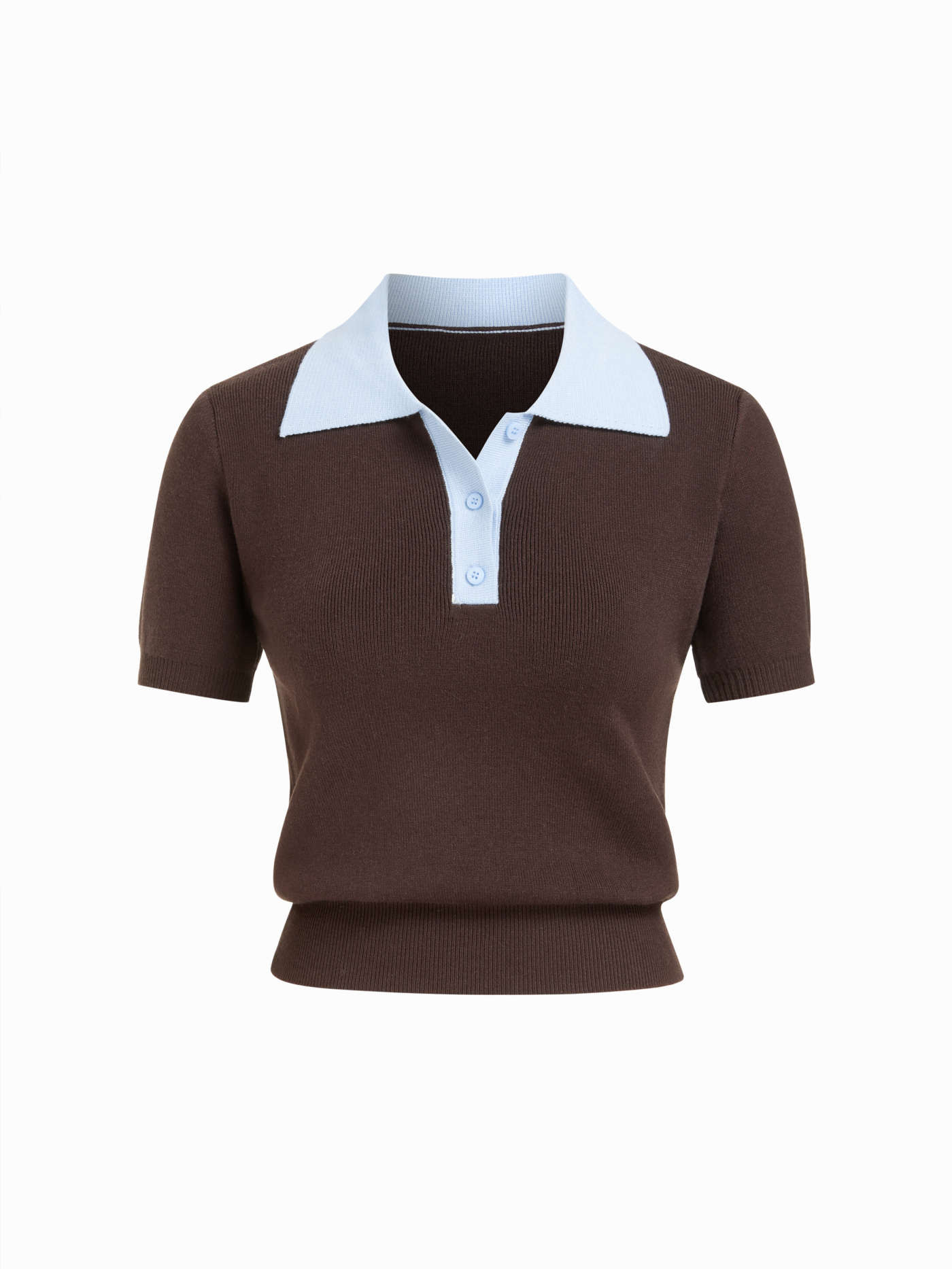 Knit Polo Colorblock Short Sleeve Top | Cider