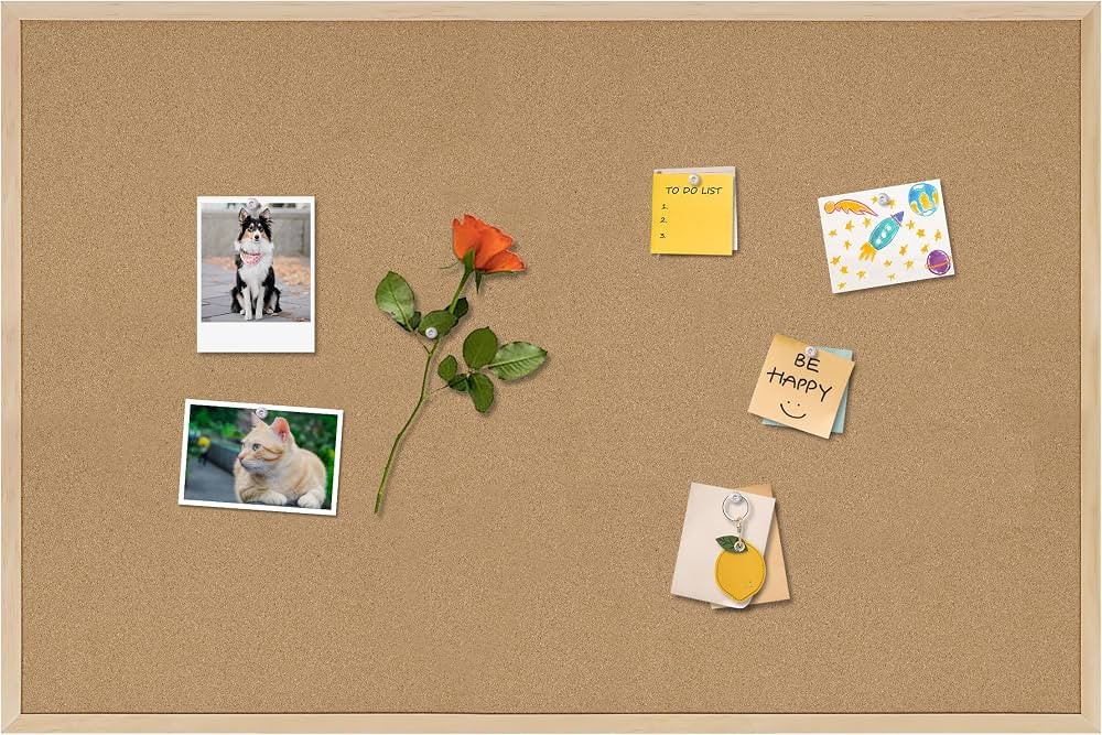 Cork Board Bulletin Board,36x24 Cork Board for Office with Pin Oak Wood Boards,Message Board or V... | Amazon (US)
