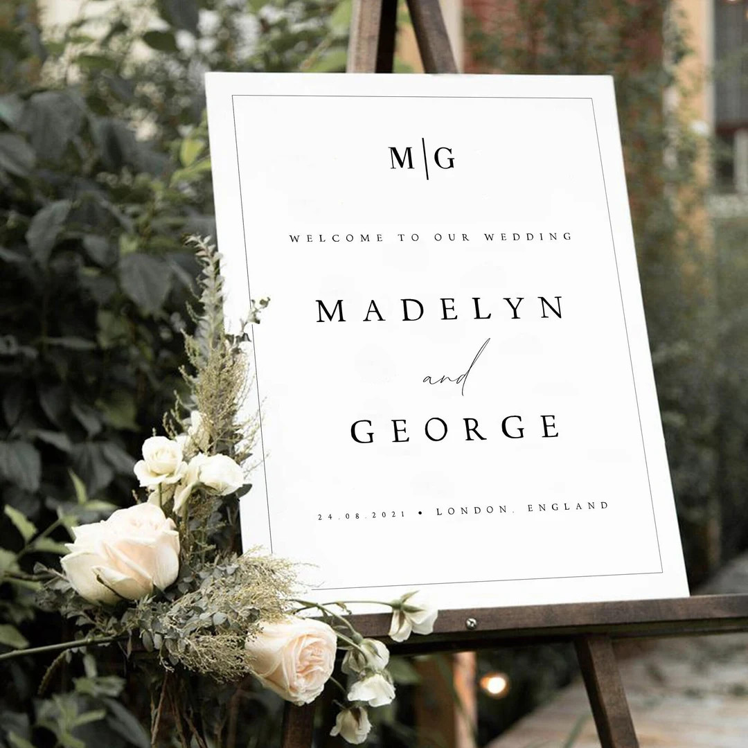 Wedding Welcome Sign Template, Welcome Wedding Sign, Minimalist Script Wedding Welcome Sign, Mode... | Etsy (US)