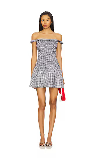 Tessa Mini Dress in Black Gingham | Revolve Clothing (Global)
