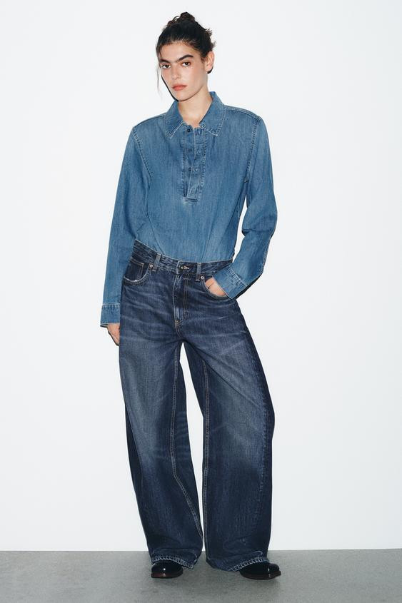 TRF HIGH-WAIST BALLOON OVERSIZE JEANS | Zara US