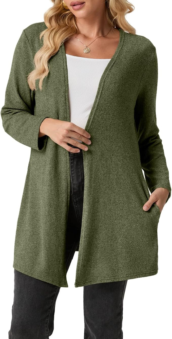 Cardigans Sweaters for Women Lightweight Long Sleeve Open Front Casual Fall Winters Cardigan with... | Amazon (US)