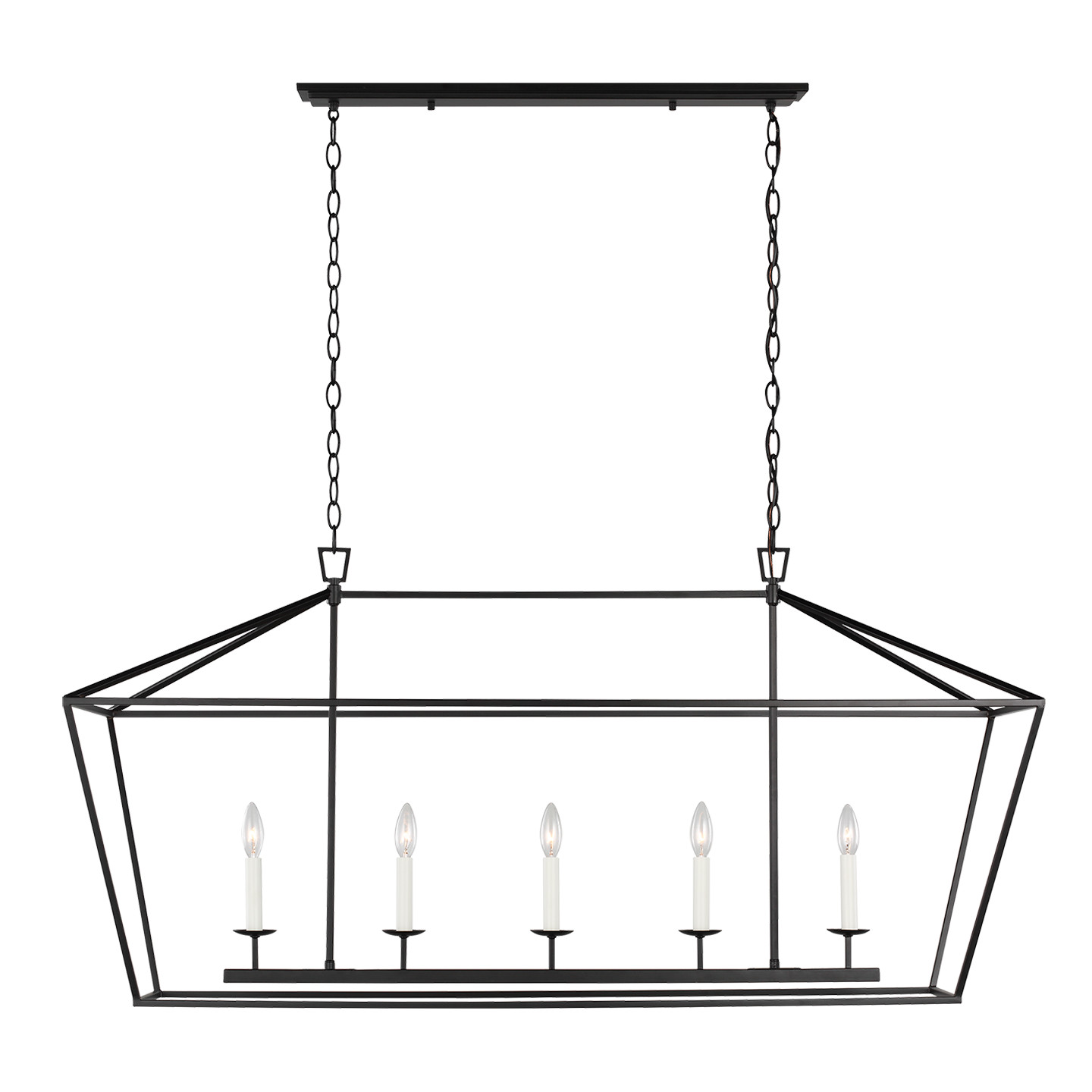 Dianna Five Light Medium Linear Chandelier Midnight Black Bulbs Inc | Visual Comfort