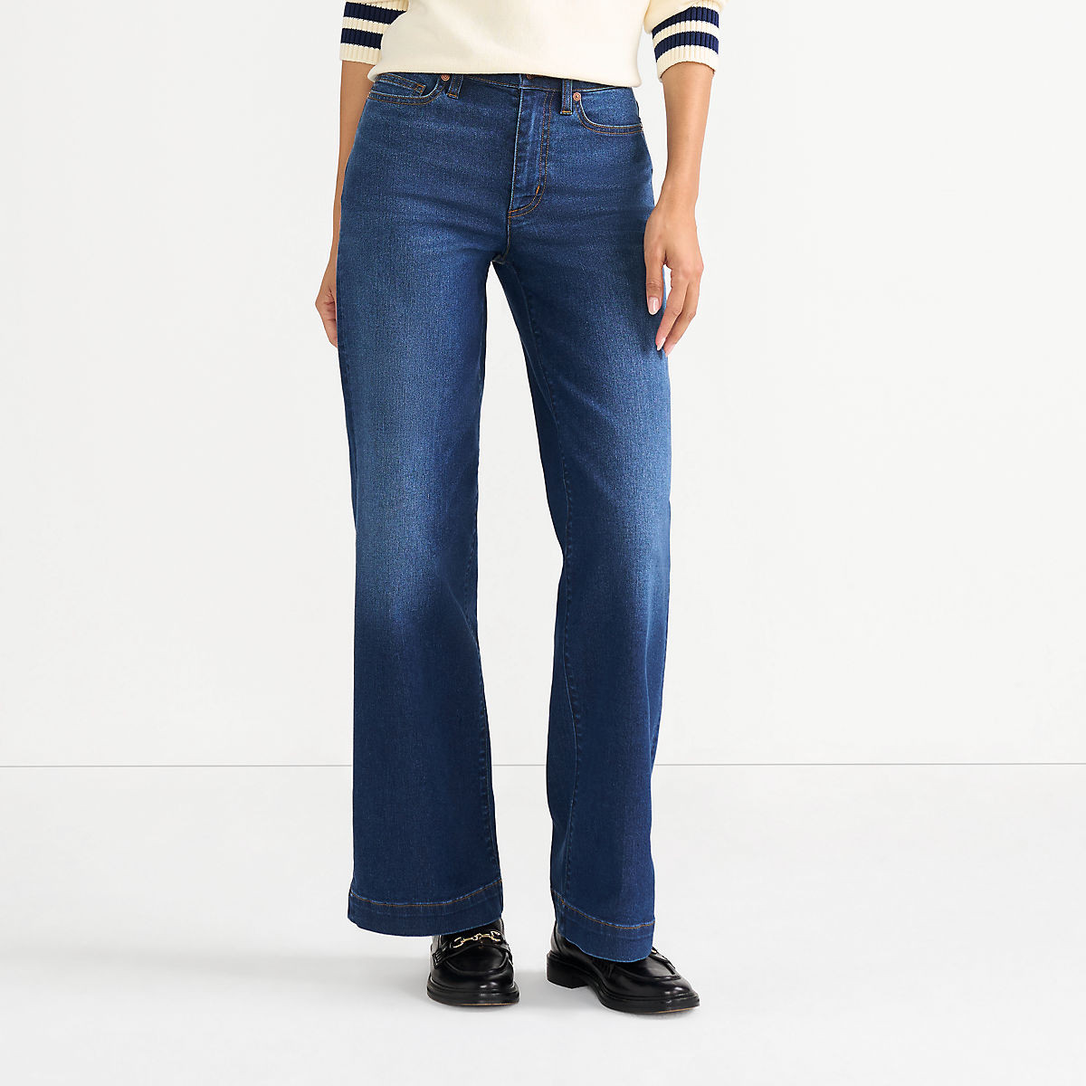 High Rise Wide Leg Denim Jeans | Lands' End (US)