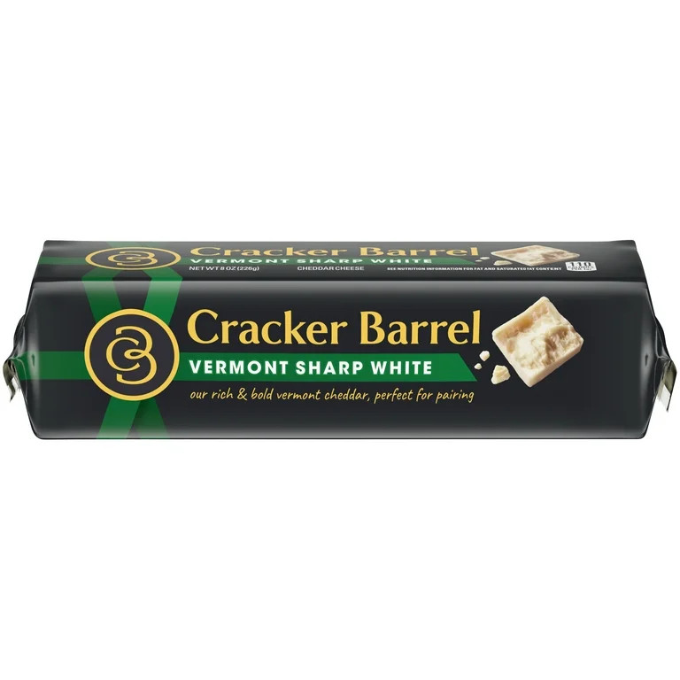 Cracker Barrel Vermont Sharp White Cheddar Cheese, 8 oz Block | Walmart (US)