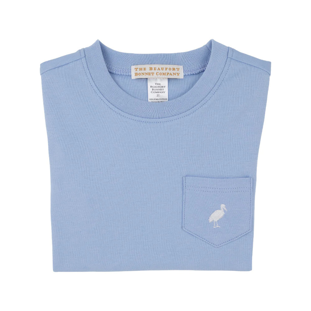 Carter Crewneck - Beale Street Blue with Worth Avenue White Stork | The Beaufort Bonnet Company