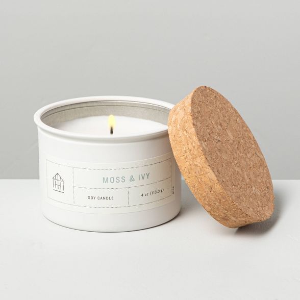 4oz Moss & Ivy Tin Candle with Cork Lid - Hearth & Hand™ with Magnolia | Target